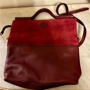 Tory Burch Marion Suede and leather Combo Crossbody
